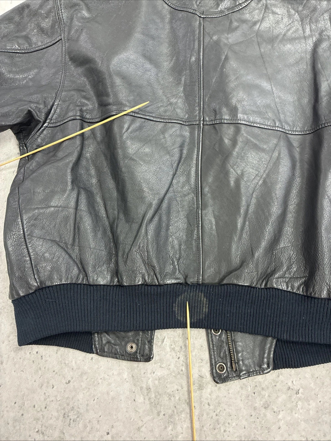 Vintage Flight Club Leather Bomber Jacket Size Large