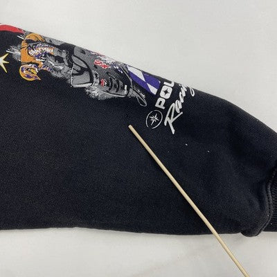 Vintage Polaris Racing XS Snowmobile Crewneck Sweatshirt Size Medium Black