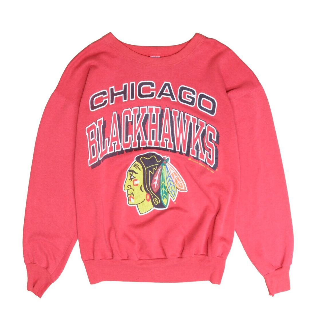Vintage Chicago Blackhawks Sweatshirt Crewneck Size Large Red 1993 90s NHL