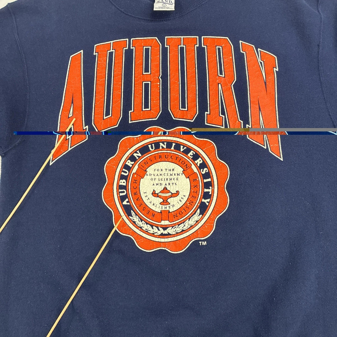 Vintage Auburn University Crest Crewneck Sweatshirt Size Large 90s NCAA