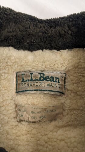 Vintage L.L. Bean Leather Bomber Jacket Size Medium Sherpa Lined