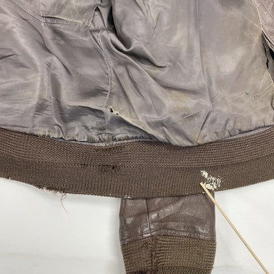 Vintage Willis Geiger US Navy G-1 Flight Leather Bomber Jacket Size 42 Brown