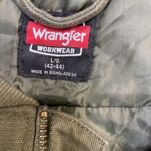 Wrangler Work Vest Jacket Size Large Green