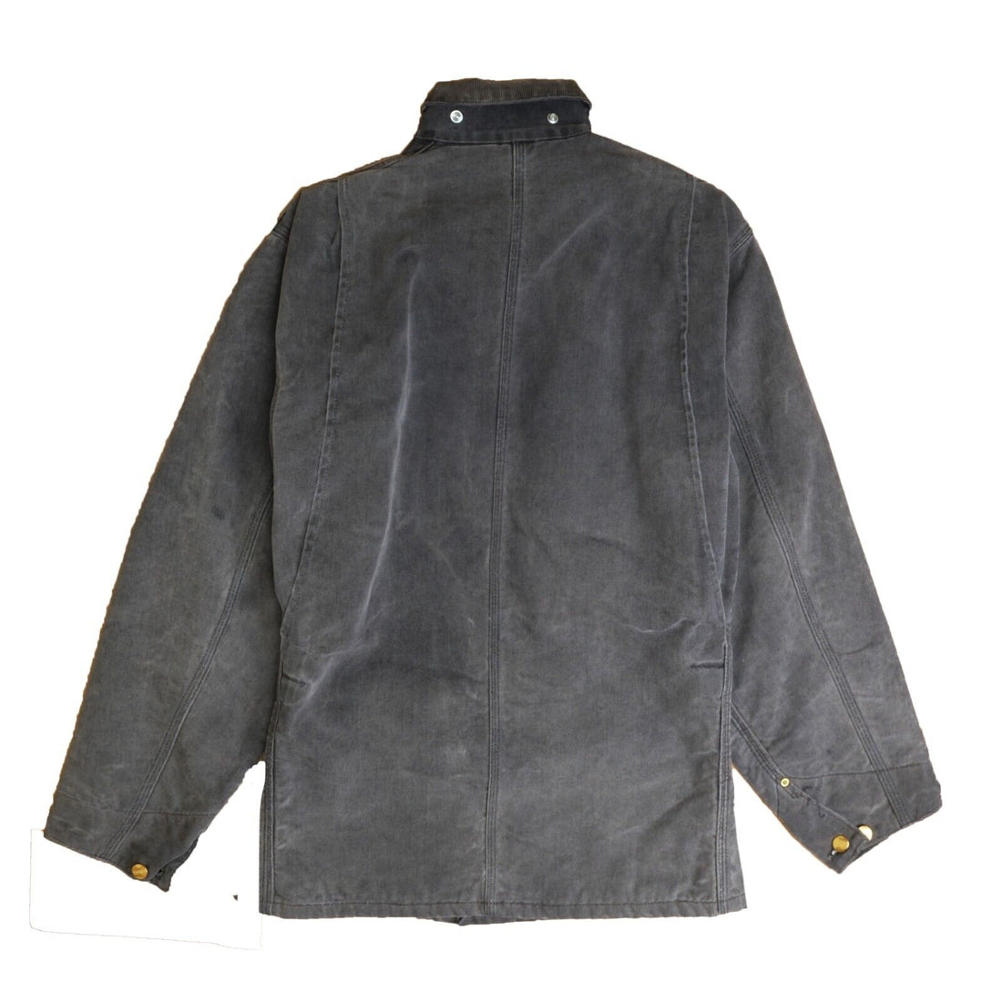 Vintage Carhartt Canvas Chore Work Jacket Size Large Black Blanket Lined