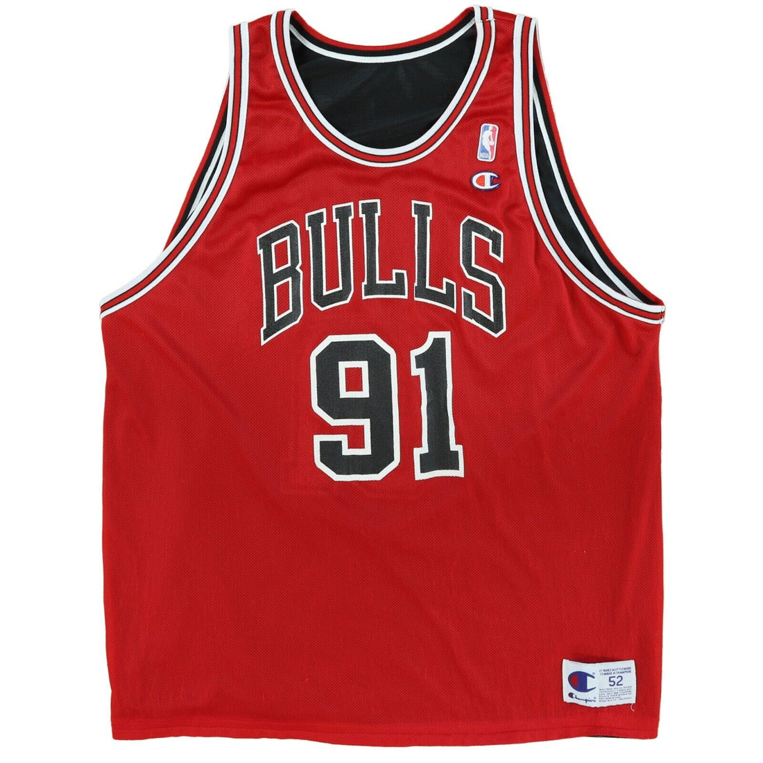 Vintage Chicago Bulls Dennis Rodman Champion Jersey Size 52 Reversible 90s NBA