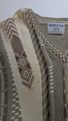 Vintage Tosani V-Neck Sweater Size Large Pullover