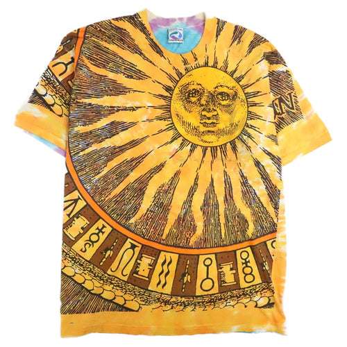 Vintage Sun Moon Tie Dye Liquid Blue T-Shirt Size 2XL Pinkerton
