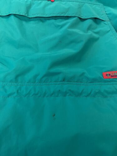 Vintage Columbia Anorak Windbreaker Light Jacket Size XL Teal Pullover