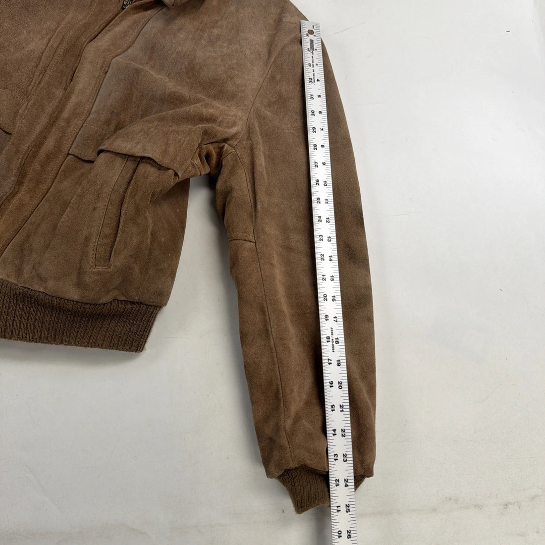 Vintage Fieldmaster Leather Suede Bomber Jacket Size 44 Brown