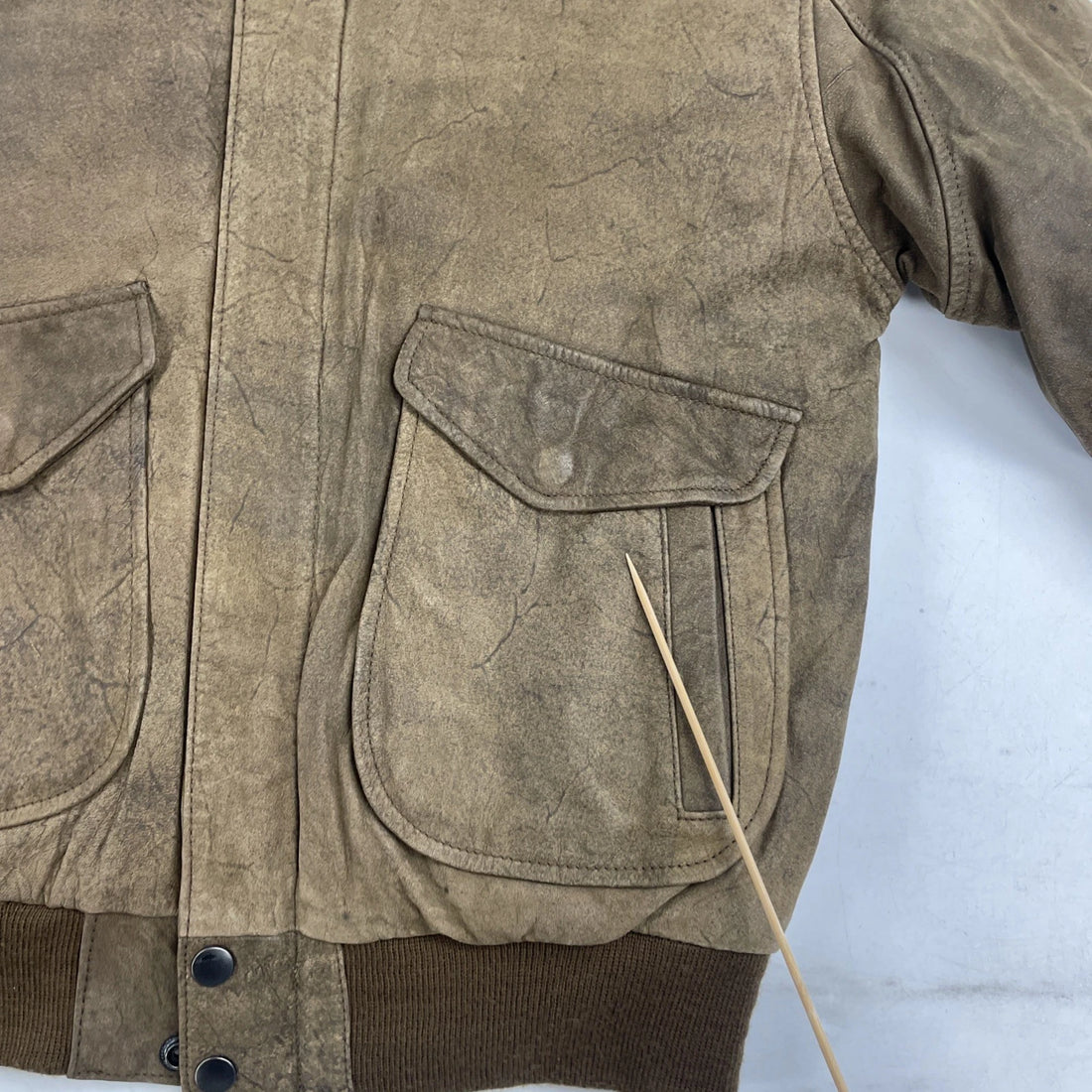 Vintage B4U Bomber Leather Jacket Womens Size Large Brown