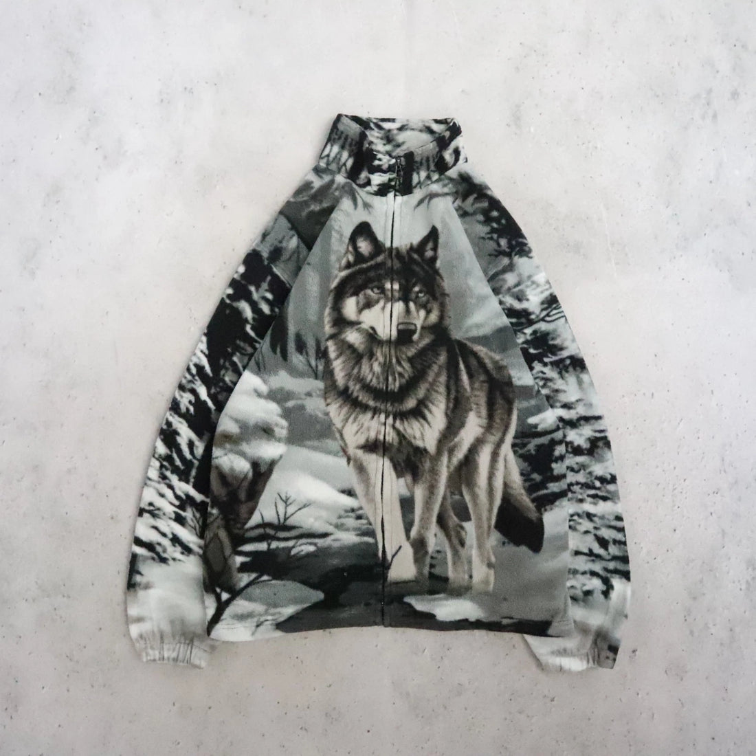 Wolf Forest Winter Fleece Jacket Size Small