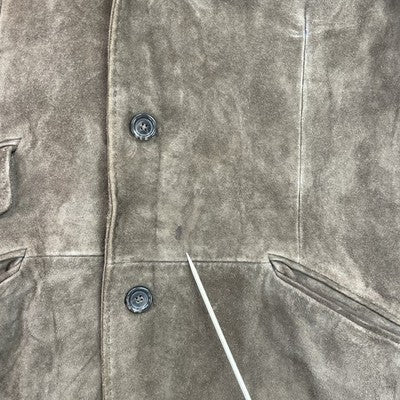 Vintage Polo Ralph Lauren Leather Suede Coat Jacket Size Medium Brown