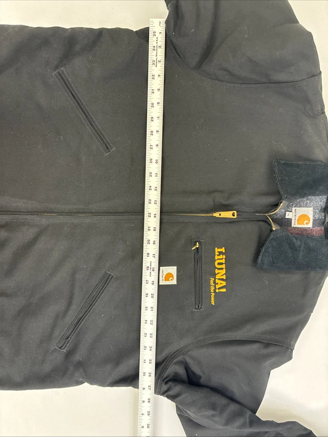 Carhartt Canvas Detroit Work Jacket Size XL Black Blanket Lined J001 BLK