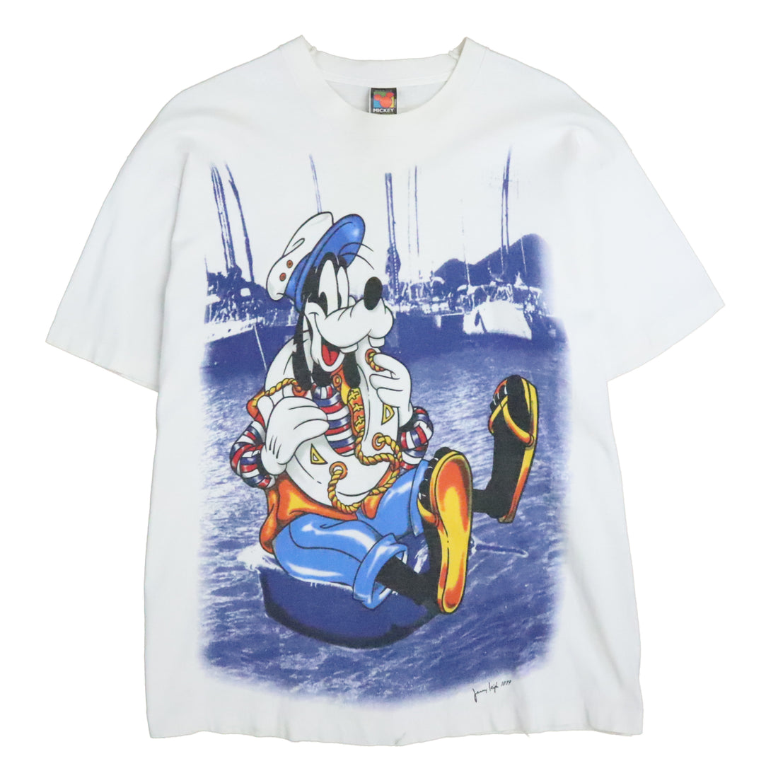 Vintage Goofy Sailing Boat Nautical Disney T-Shirt Size XL 90s