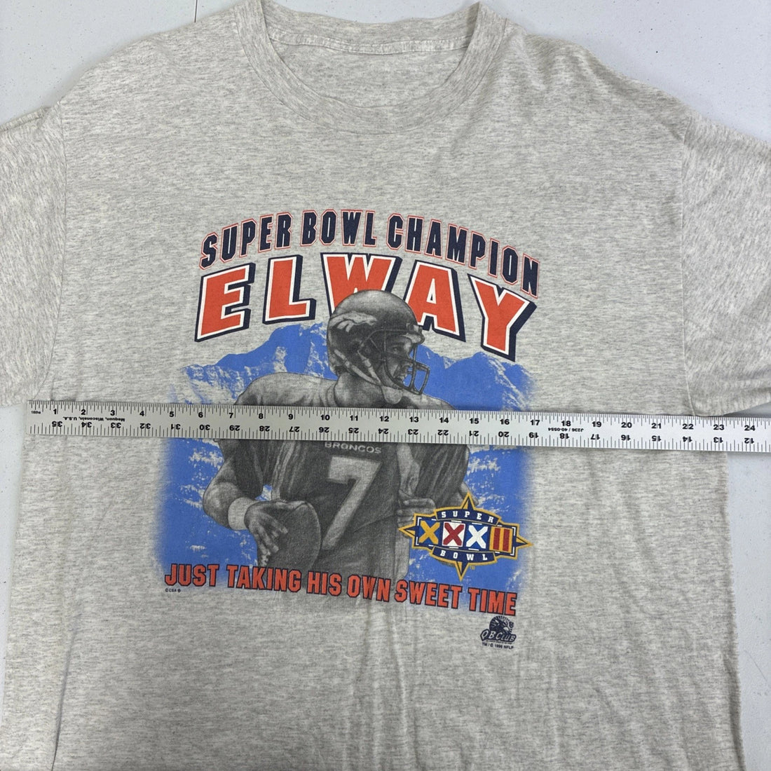 Vintage John Elway Denver Broncos Super Bowl XXXII Champion T-Shirt Size XL NFL