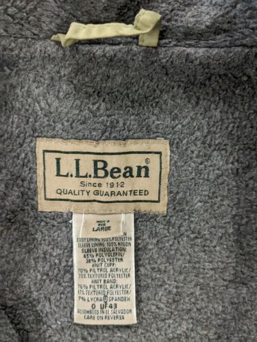 Vintage LL Bean Bomber Jacket Size Large Fleece Lined