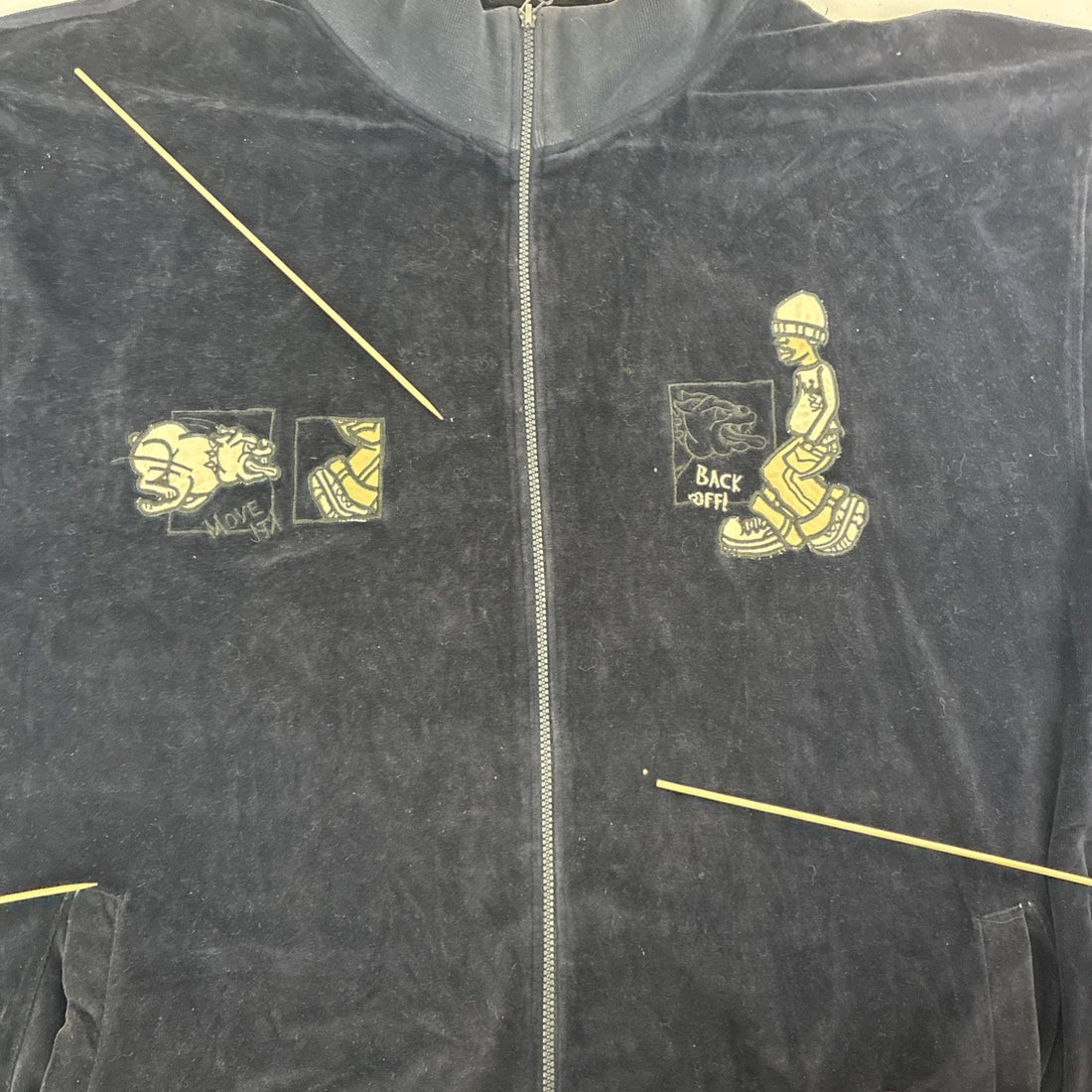Vintage Underdawg Velour Track Jacket Size 2XL Y2K