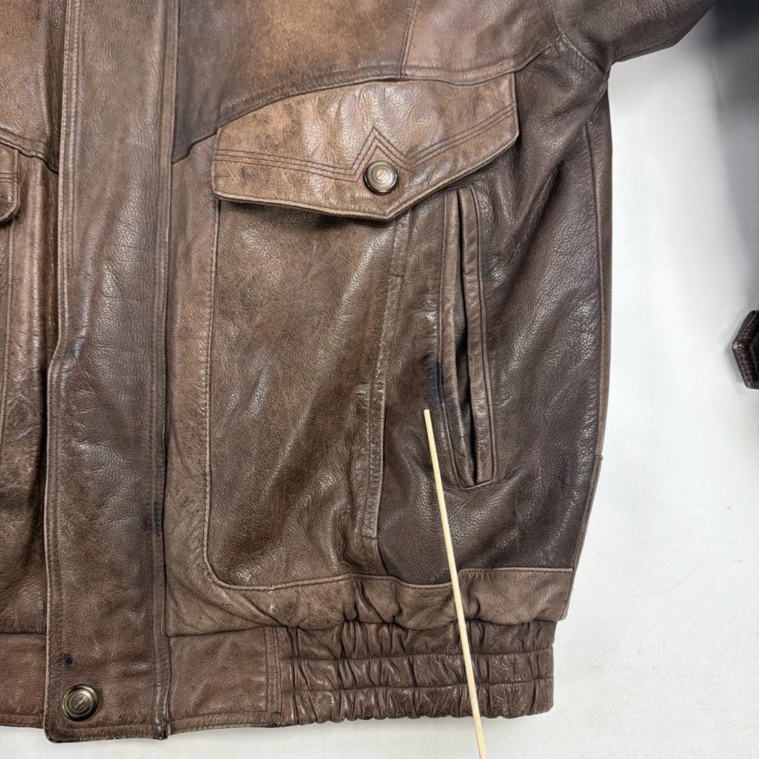 Vintage Highland Country Members Only Leather Bomber Jacket Size Medium Brown