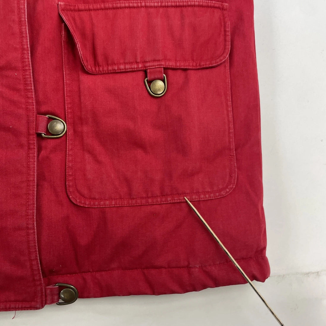 Vintage Eddie Bauer Barn Coat Chore Parka Work Jacket Large Red Insulated