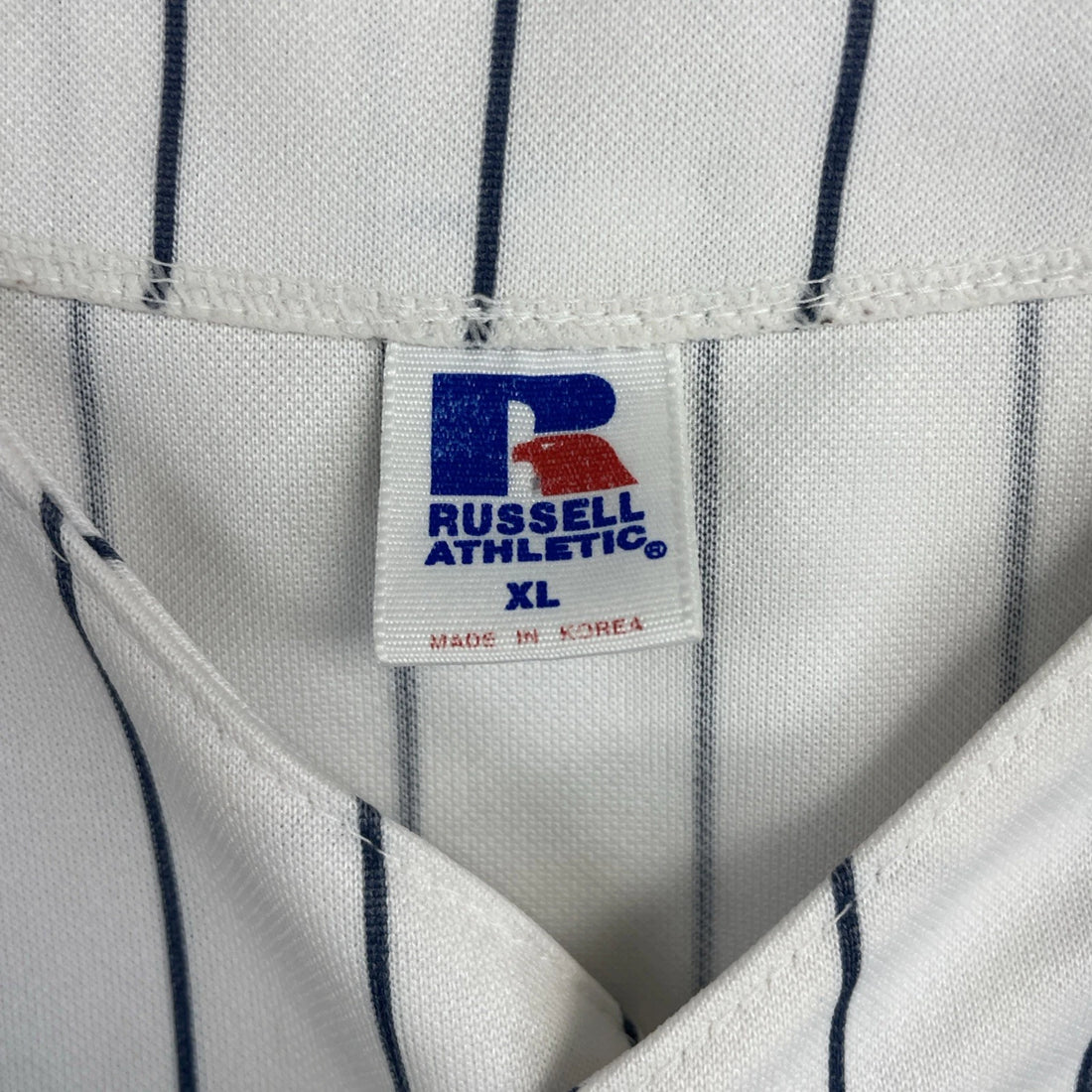 Vintage Minnesota Twins Russell Athletic Jersey Size XL White Pinstripe MLB