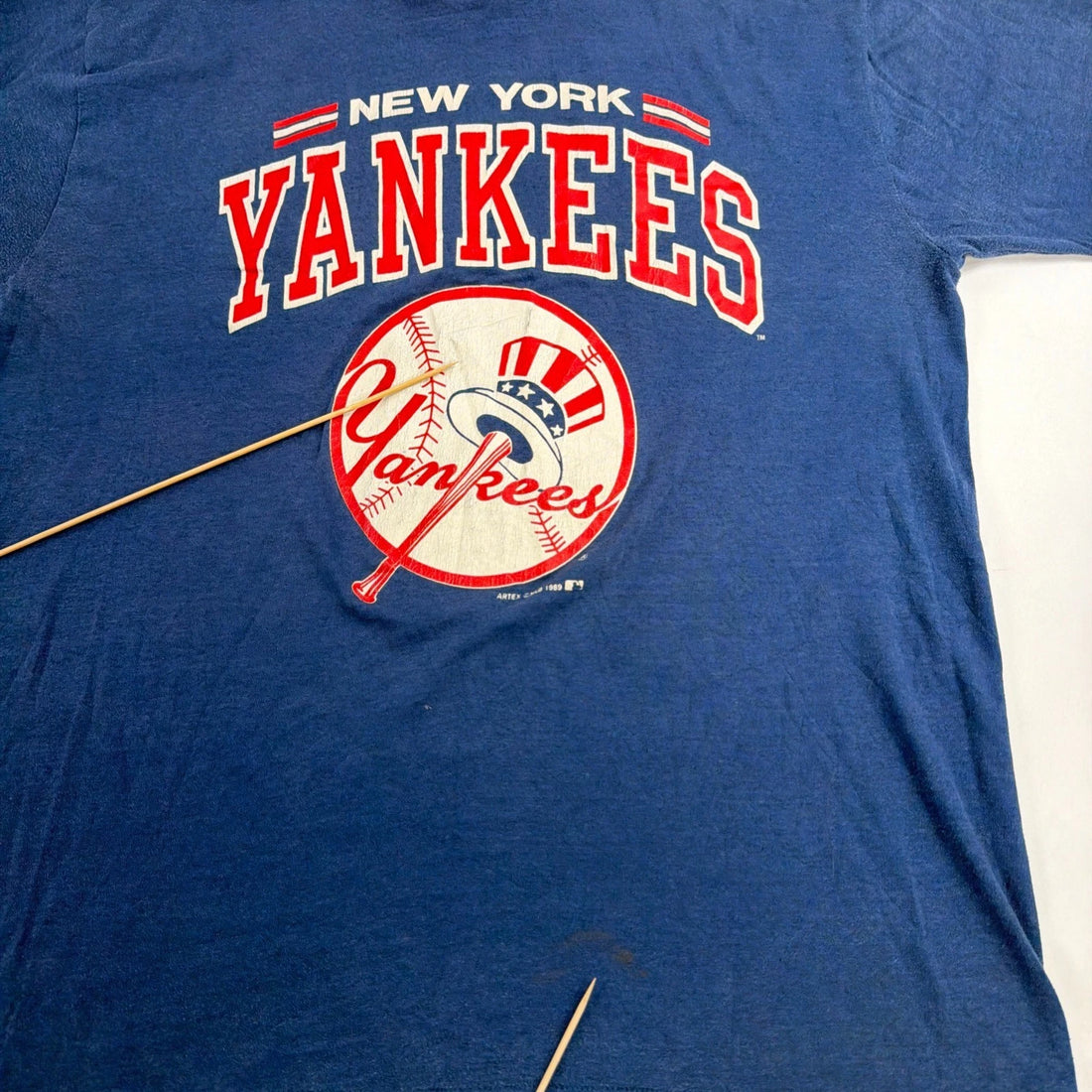 Vintage New York Yankees T-Shirt Size Large 1989 80s MLB