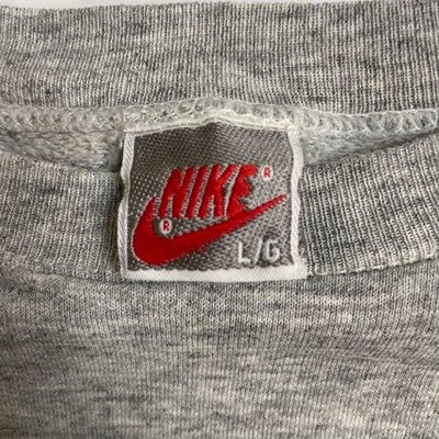 Vintage Nike Crewneck Sweatshirt Size Large Gray Embroidered 80s 90s