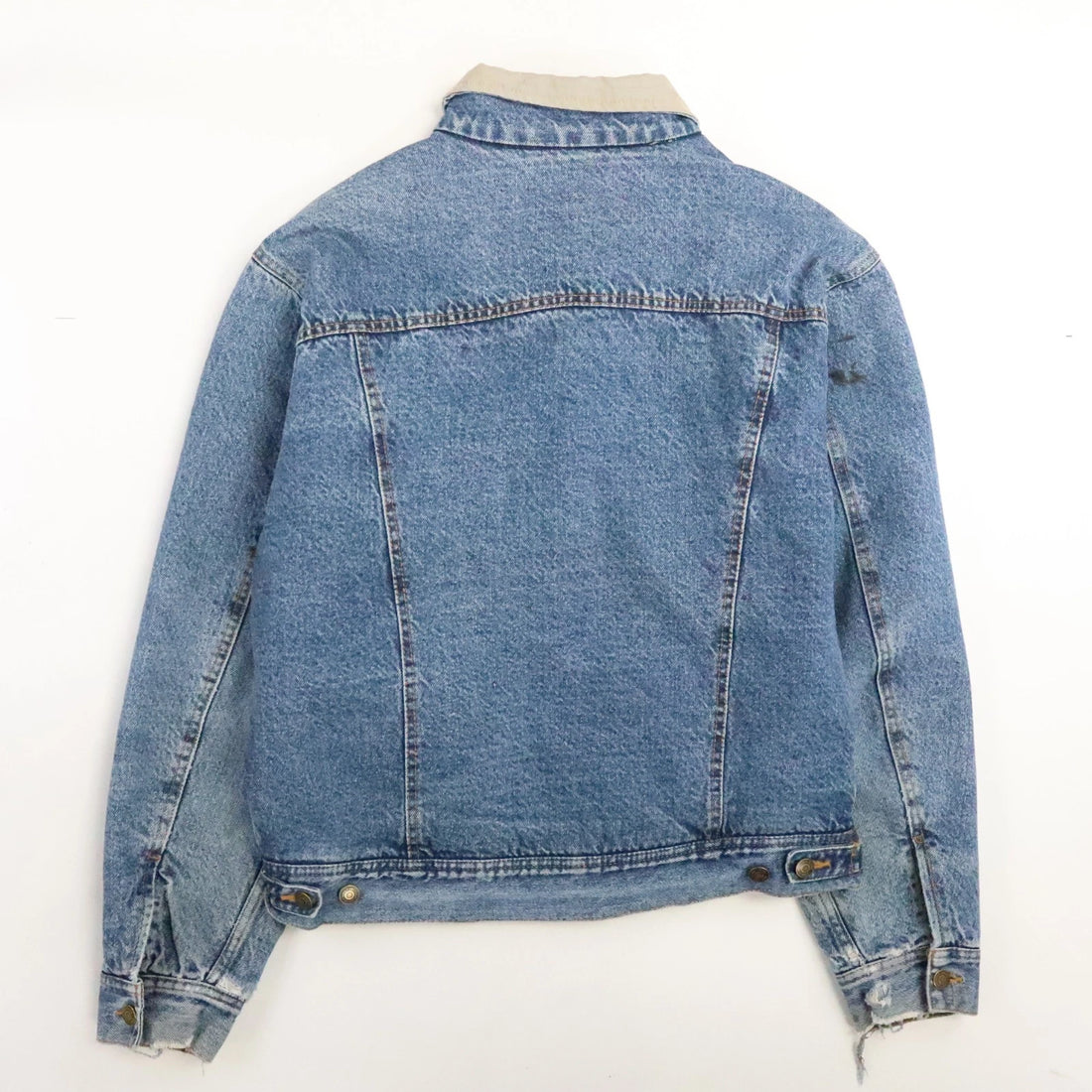 MWG Storm Rider Denim Trucker Jacket Size Medium Fleece Lined