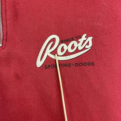 Vintage Roots Canada 1/4 Zip Pullover Sweatshirt Size Large Red