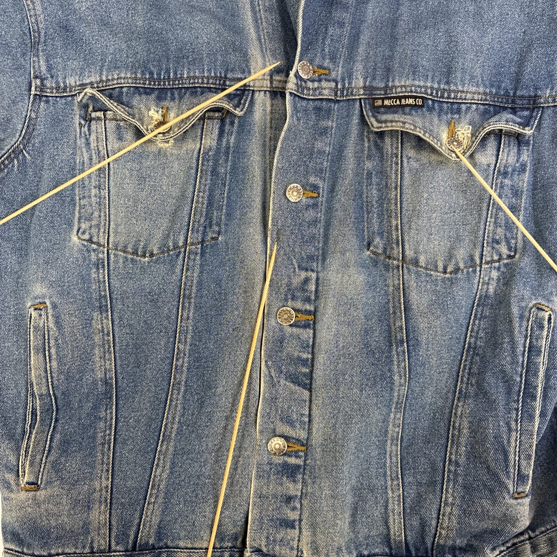 Vintage Mecca Jeans Co. Denim Trucker Jacket Size Large Y2K