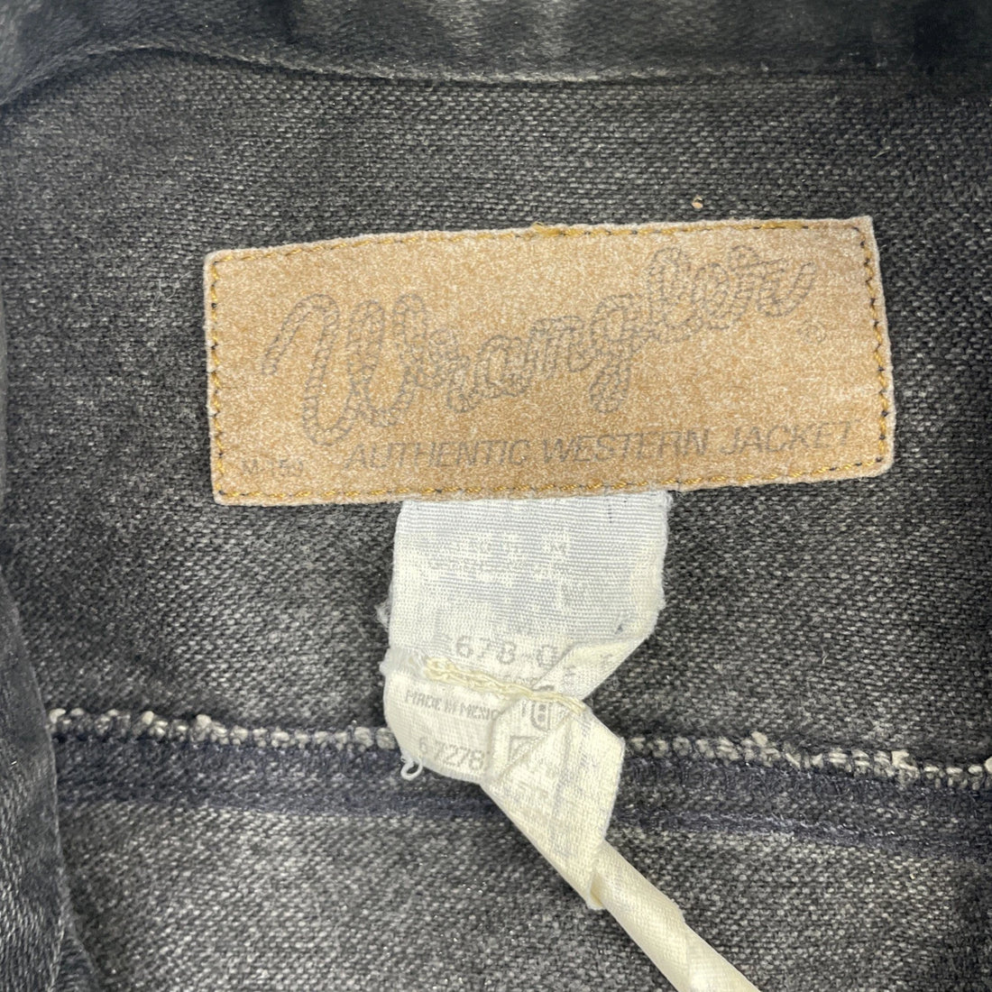 Vintage Wrangler Western Denim Trucker Jacket Size Medium Black