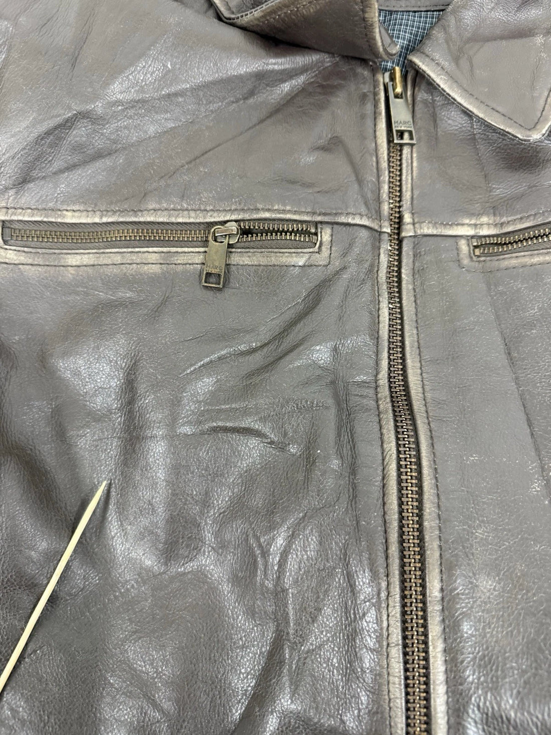 Andrew Marc New York Leather Coat Jacket Size XLT Brown