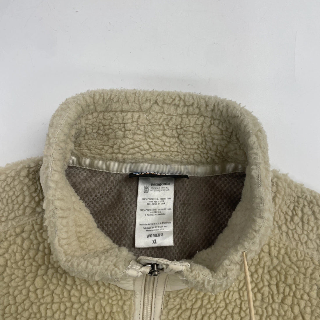 Patagonia Synchilla Deep Pile Fleece Jacket Womens Size XL Oatmeal
