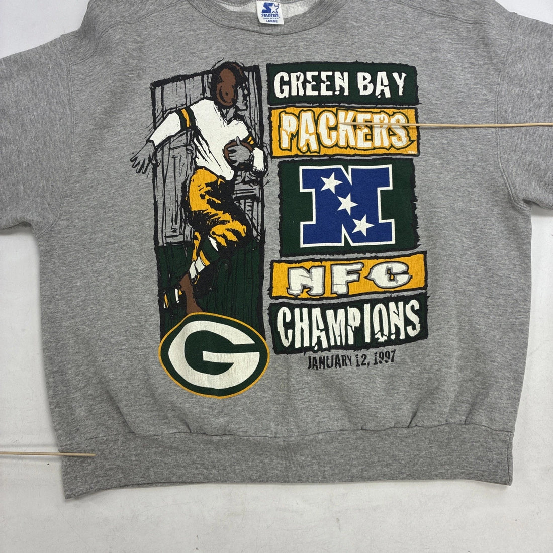 Vintage Green Bay Packers NFC Champs Starter Sweatshirt Size Large NFL