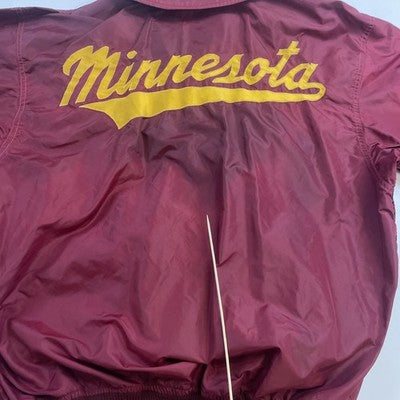 Vintage Spanjian Pasadena Minnesota Light Bomber Jacket Size 46 Burgundy 50s