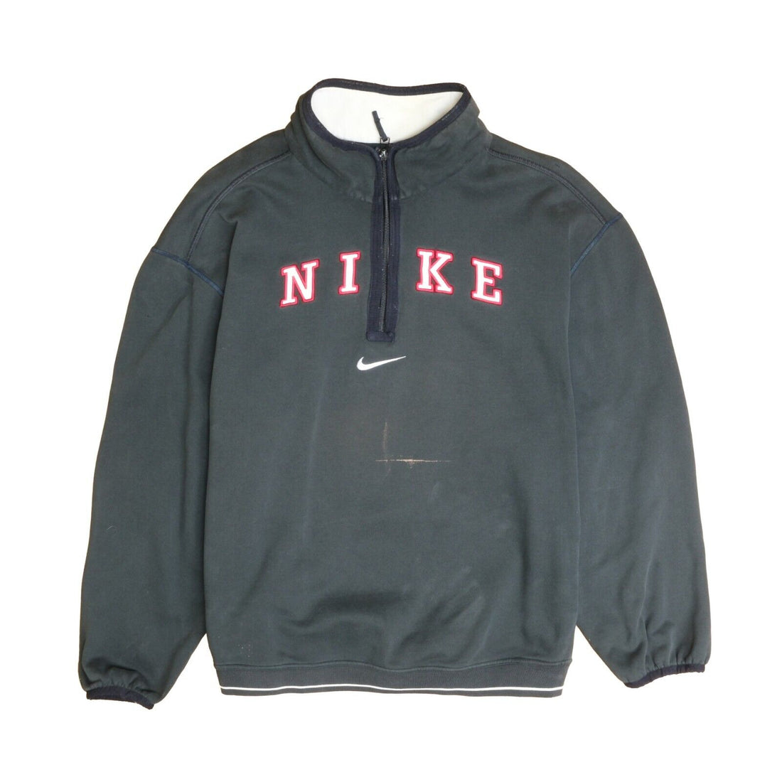 Vintage Nike 1/4 Zip Sweatshirt Size Large Black Pullover