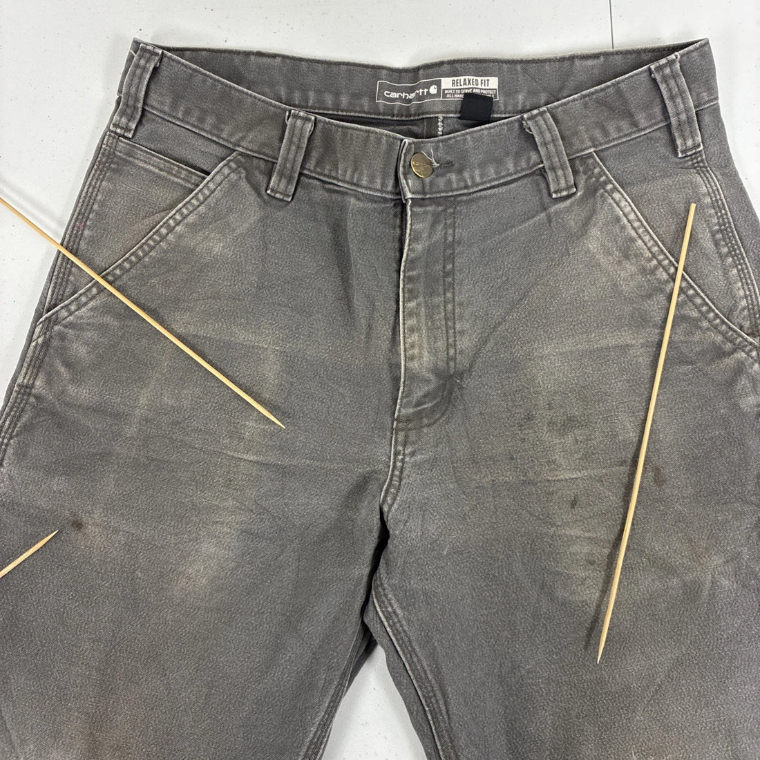 Carhartt Carpenter Work Pants Size 33 X 32 Gray