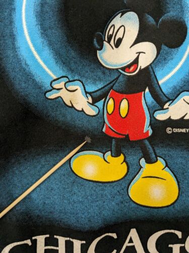 Vintage Mickey Mouse Chicago Sweatshirt Crewneck Size Large Black Disney