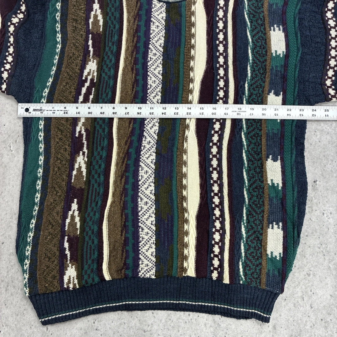 Vintage Tosani 3D Knit Crewneck Sweater Size Large 90s