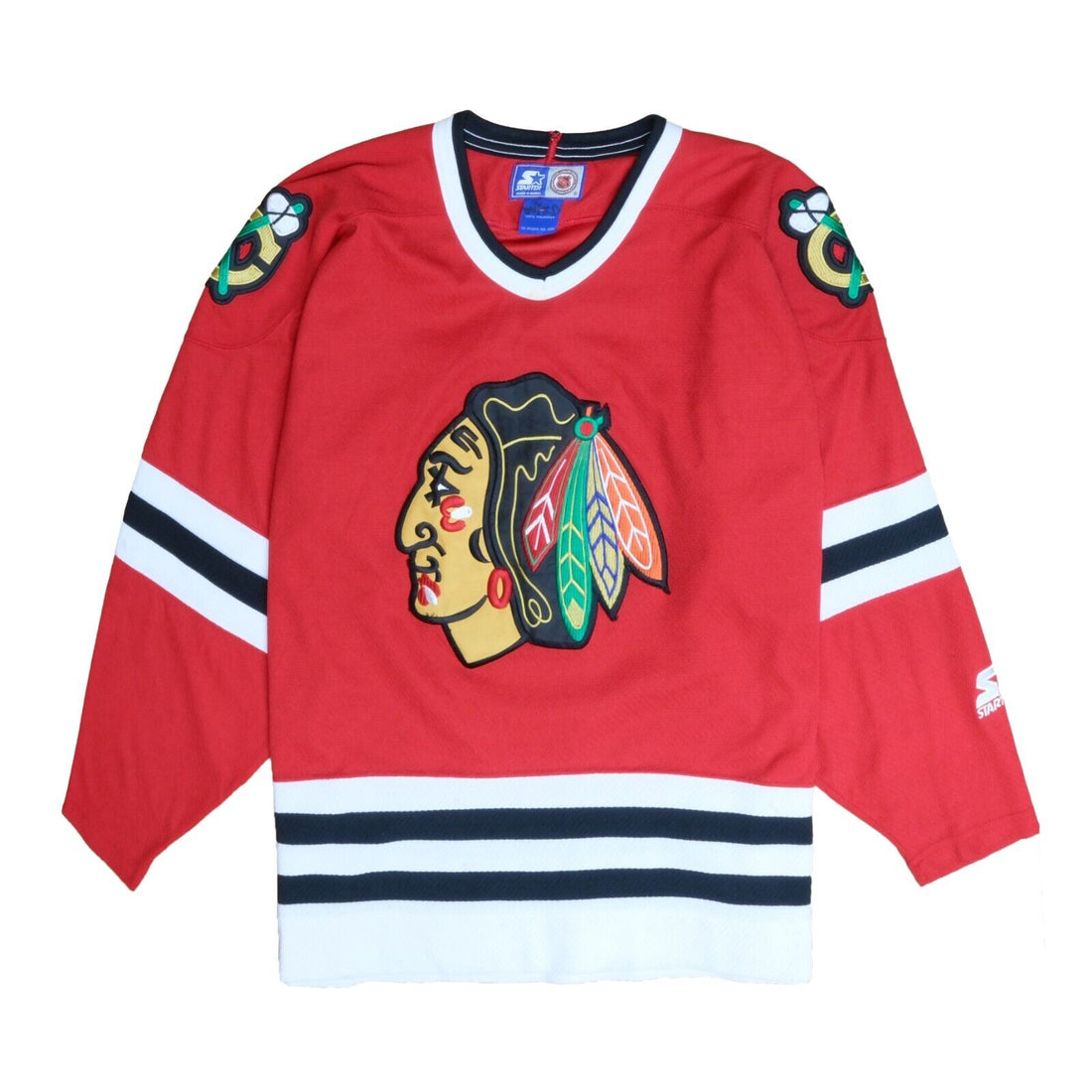 Vintage Chicago Blackhawks Starter Jersey Size Large Red 90s NHL