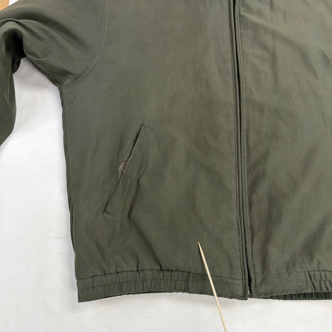 London Fog Bomber Jacket Size Large Green Fleece Lined