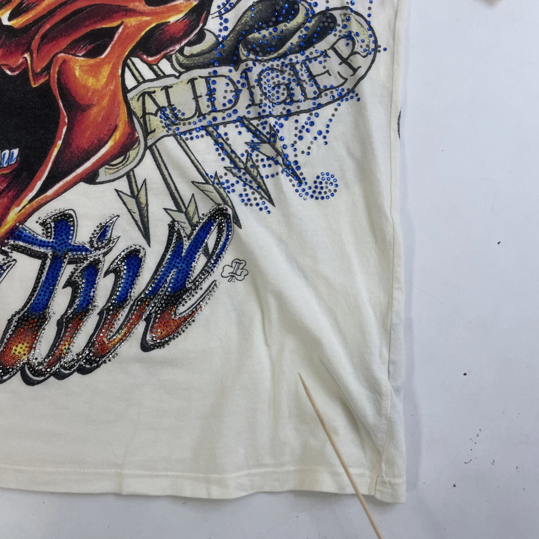 Christian Audigier Califas Native T-Shirt Size Large All Over Print Y2K