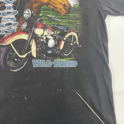 Vintage Harley Davidson Motorcycles Wild Breed Horse T-Shirt Medium 1994 90s