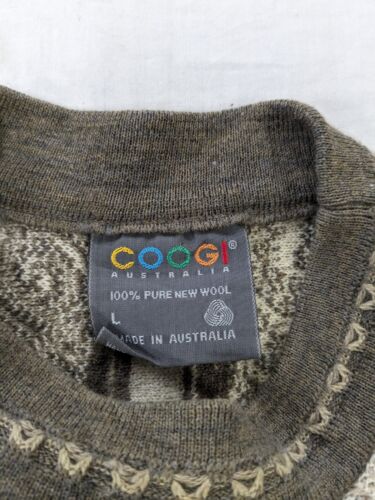 Vintage Coogi 3D Knit Crewneck Sweater Size Large Gray Made Australia