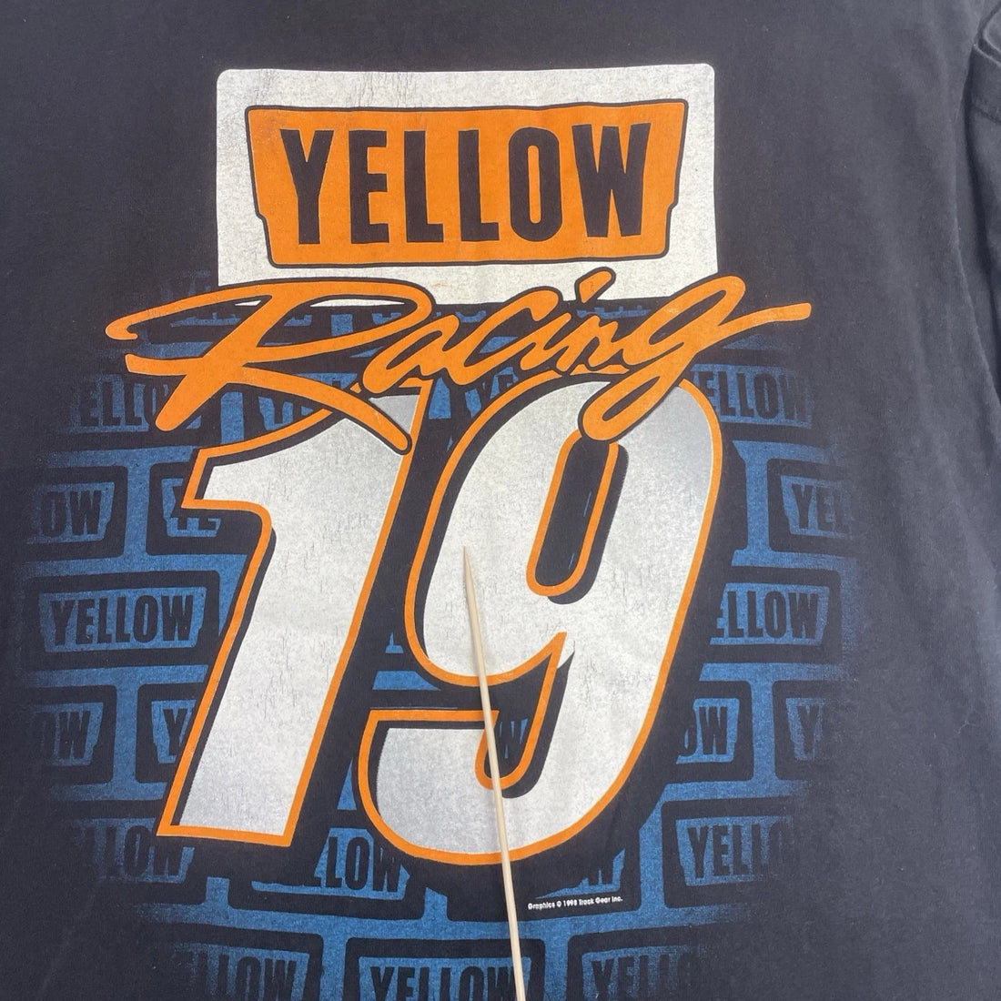 Vintage Tony Raines Yellow Racing T-Shirt Size XL Double Sided