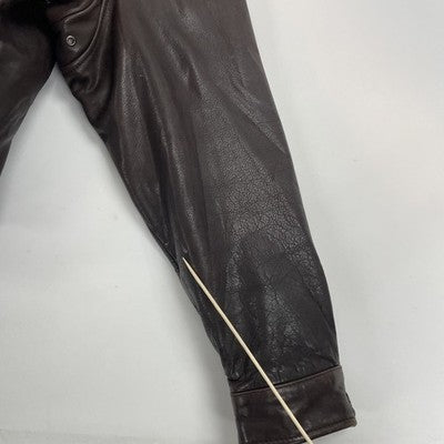 Vintage Banana Republic Adventure Outfitters Leather Bomber Jacket Size 36 Brown