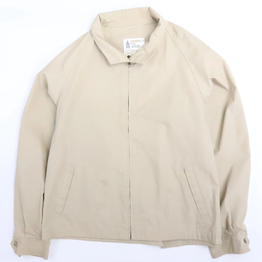 Vintage London Fog Harrington Bomber Light Jacket Size 46 Long Beige
