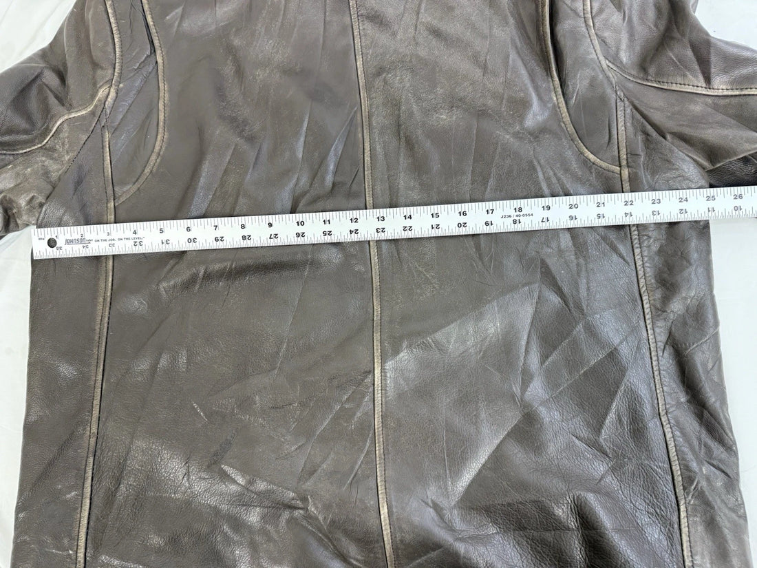 Andrew Marc New York Leather Coat Jacket Size XLT Brown