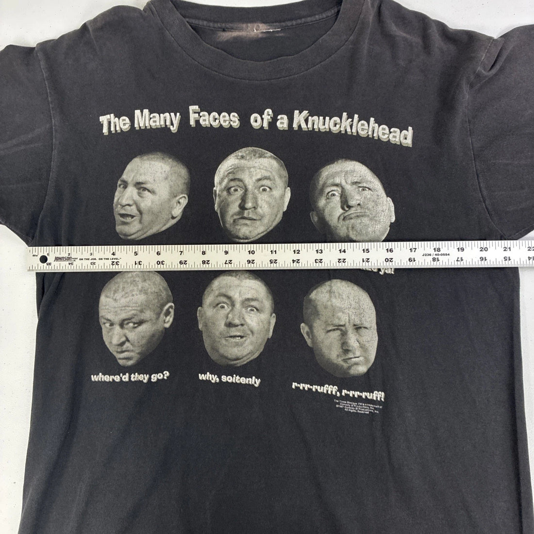Vintage Three Stooges Many Faces Of A Knucklehead T-Shirt Size XL 1997 90s