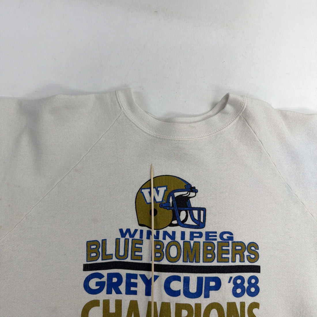 Vintage Winnipeg Blue Bombers Grey Cup Champs Sweatshirt Size Large 1988 80s CFL