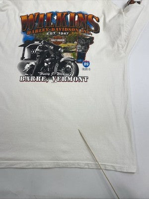 Harley Davidson Motorcycles Flame Long Sleeve T-Shirt XL White